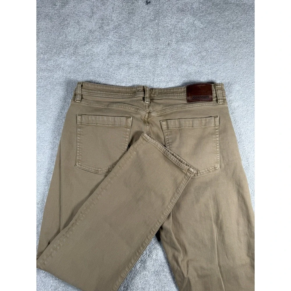 Revtown Automatic Jeans Men's 36x30 Brown Stretch Decade Denim 5 Pocket Straight